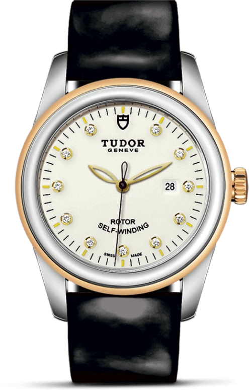Tudor,Glamour 31mm,31mm,Yellow Gold,Stainless Steel,White,Automatic,Date,38hours,53003,53003-0078