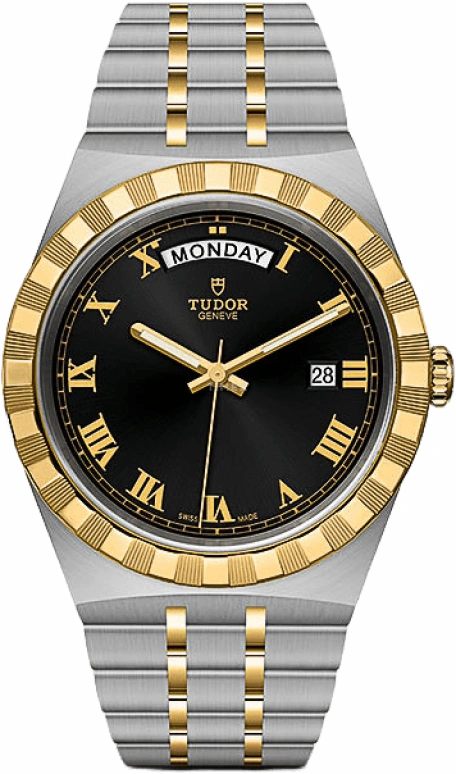 Tudor,Royal 41mm,41mm,Yellow Gold,Stainless Steel,Black,Automatic,Date,Day,28603,28603-0003