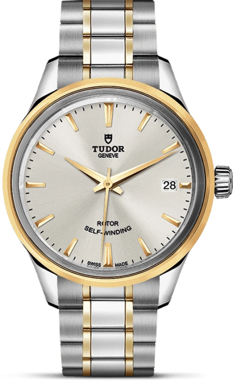 Tudor,Style 34mm,34mm,Yellow Gold,Stainless Steel,Silver,Automatic,Date,38hours,12303,12303-0002