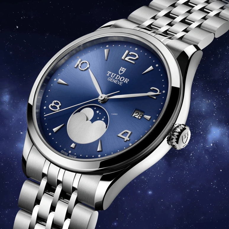 Tudor,1926 39mm,39mm,Stainless Steel,Blue,Automatic,Moonphase,Day,91560,91560-0002