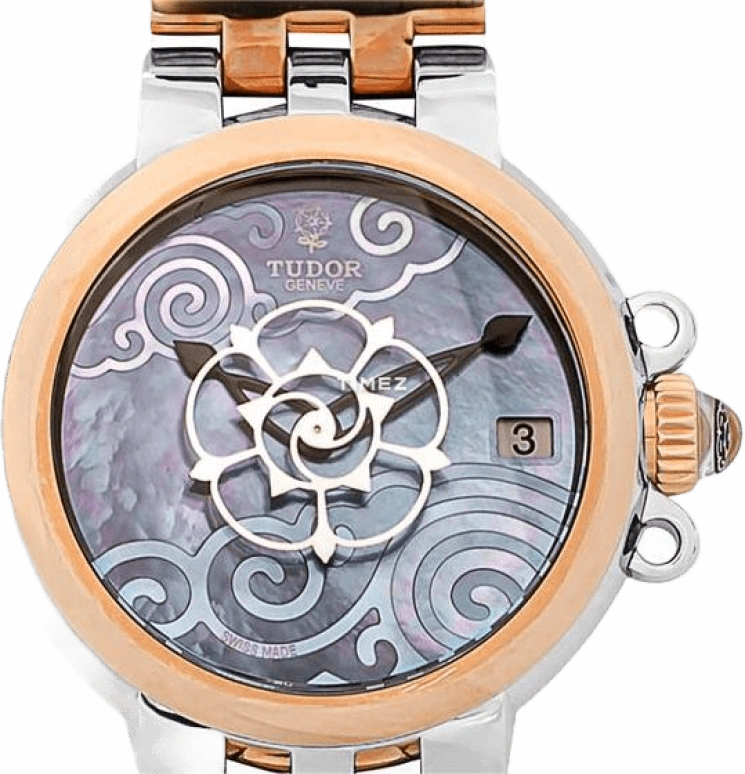 Tudor,Clair de Rose 34mm,34mm,Stainless Steel,Black,Automatic,Day,Sapphire,35701,35701-BLDBSTSS
