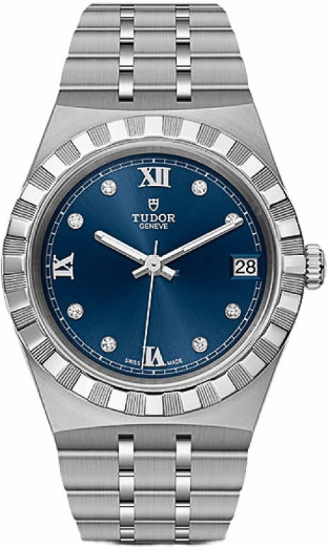 Tudor,Royal 34mm,34mm,Stainless Steel,Blue,Automatic,Date,38hours,28400,28400-0007