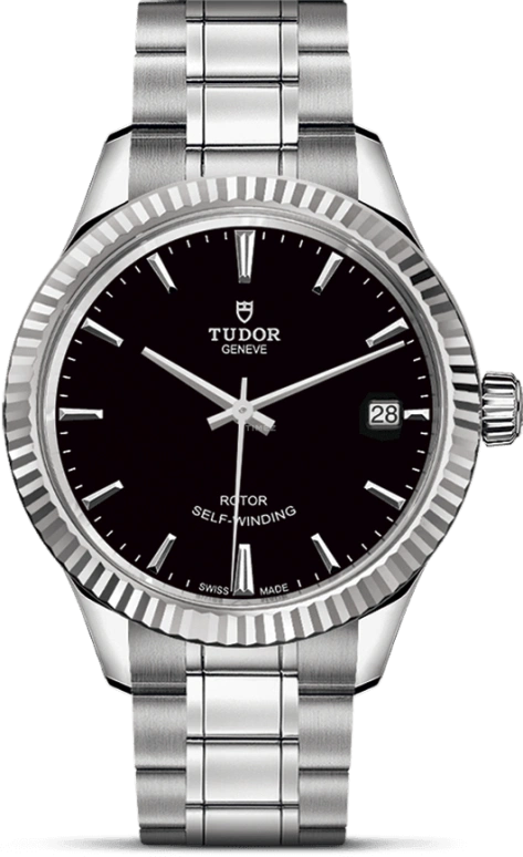 Tudor,Style 34mm,34mm,Stainless Steel,Black,Automatic,Date,38hours,12310,12310-0003