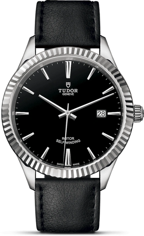 Tudor,Style 41mm,41mm,Stainless Steel,Black,Automatic,Date,38hours,12710,12710-0022