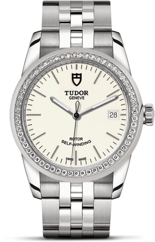 Tudor,Glamour 36mm,36mm,Stainless Steel,White,Automatic,Date,38hours,55020,55020-0095