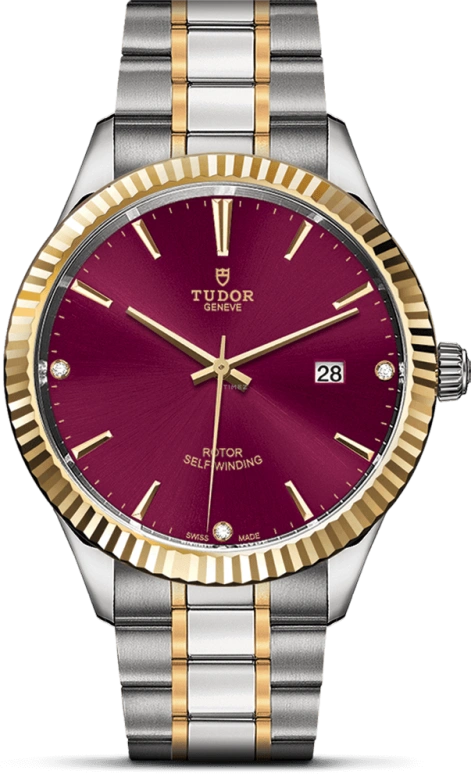 Tudor,Style 41mm,41mm,Yellow Gold,Stainless Steel,Purple,Automatic,Date,38hours,12713,12713-0015