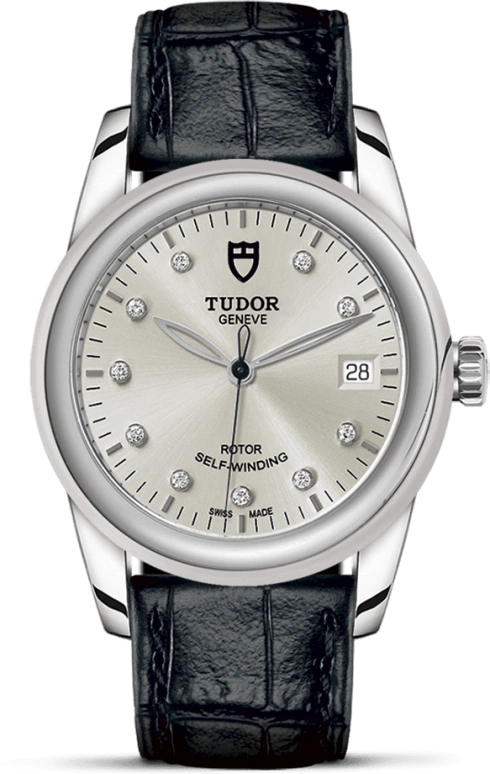 Tudor,Glamour 36mm,36mm,Stainless Steel,Silver,Automatic,Date,38hours,55000,55000-0076