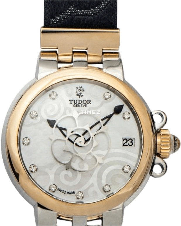 Tudor,Clair de Rose 34mm,34mm,Stainless Steel,White,Automatic,Day,Sapphire,35701,35701-WHDDBFS