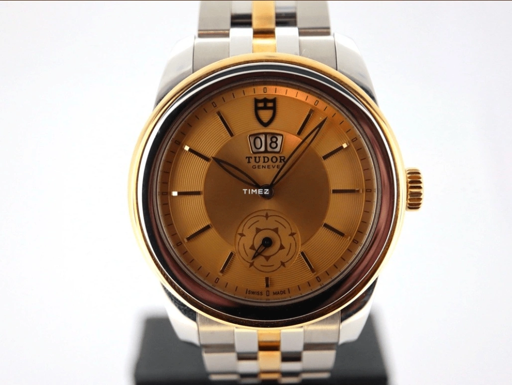 Tudor,Glamour 42mm,42mm,Stainless Steel,Gold,Automatic,Day,Sapphire,Crystal Glass,57003,57003-0002