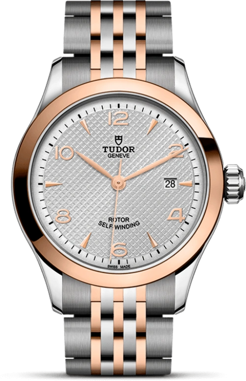 Tudor,1926 28mm,28mm,Rose Gold,Stainless Steel,Silver,Automatic,Day,38hours,91351,91351-0001