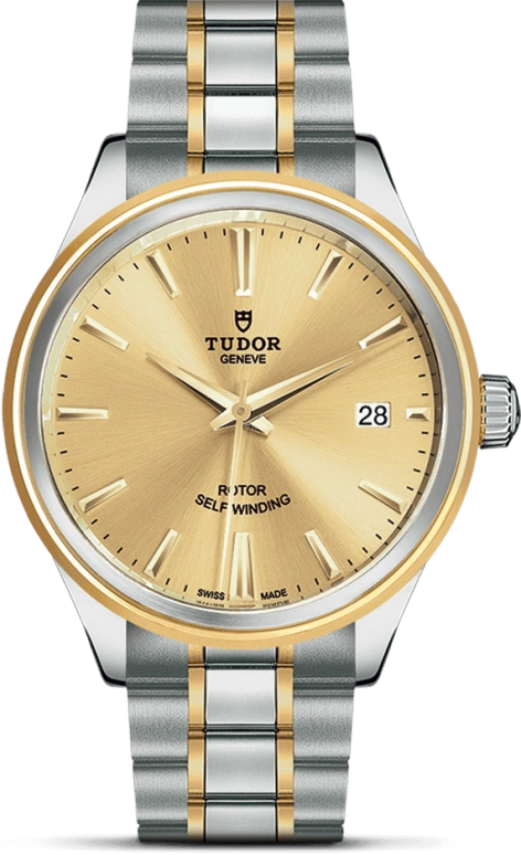 Tudor,Style 38mm,38mm,Yellow Gold,Stainless Steel,Champagne,Automatic,Date,38hours,12503,12503-0001