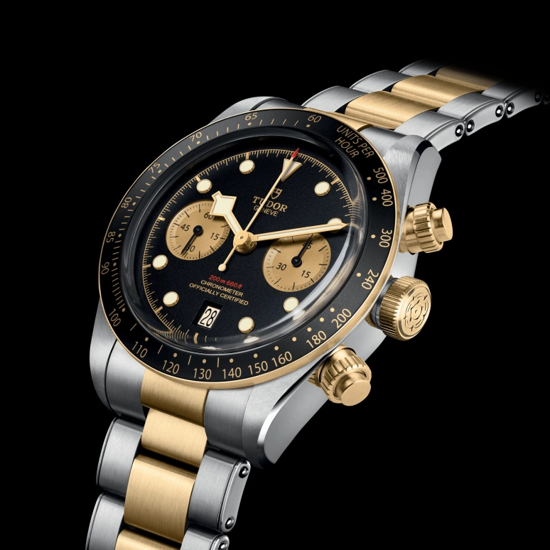 Tudor,Black Bay Chronograph 41mm,41mm,Yellow Gold,Stainless Steel,Black,Automatic,Chronograph,Day,79363N,79363N-0001