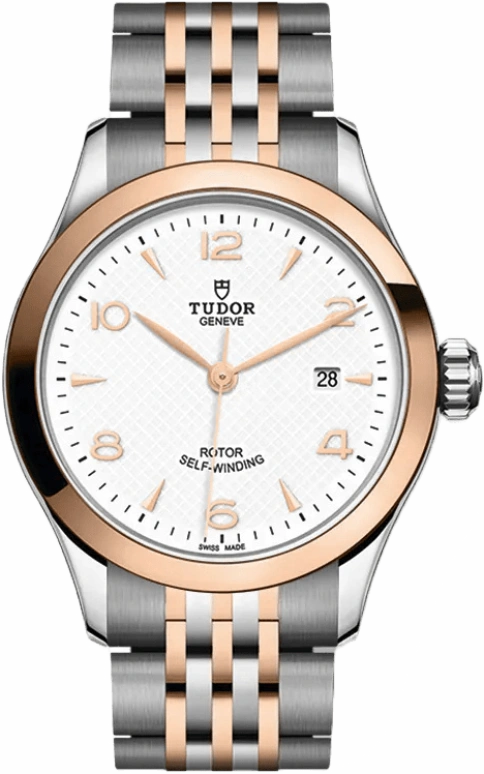 Tudor,1926 28mm,28mm,Rose Gold,Stainless Steel,White,Automatic,Day,38hours,91351,91351-0009