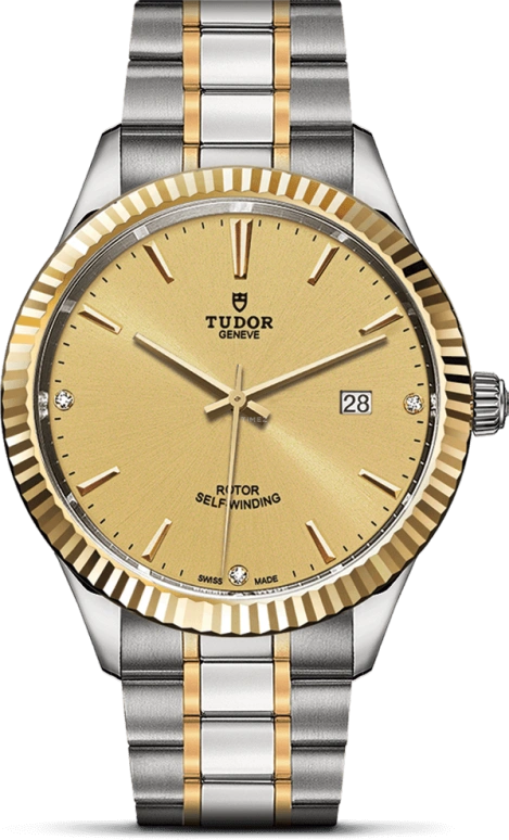 Tudor,Style 41mm,41mm,Yellow Gold,Stainless Steel,Champagne,Automatic,Date,38hours,12713,12713-0007
