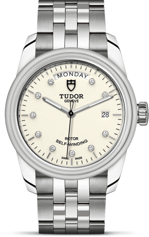 Tudor,Glamour 39mm,39mm,Stainless Steel,White,Automatic,Date,Day,56000,56000-0182