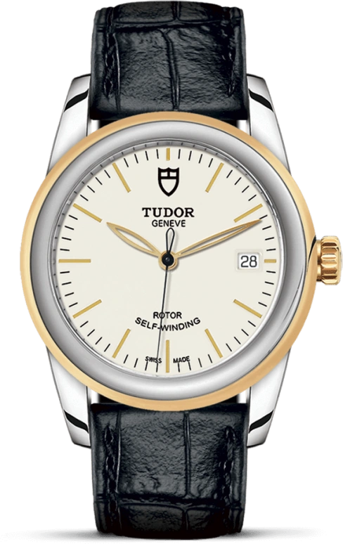 Tudor,Glamour 36mm,36mm,Yellow Gold,Stainless Steel,White,Automatic,Date,38hours,55003,55003-0086
