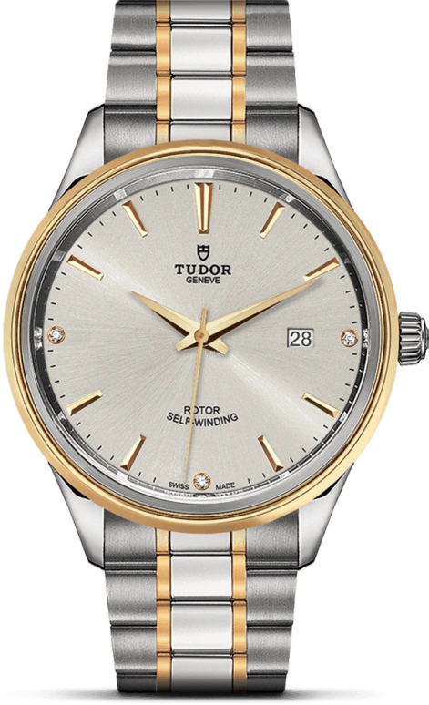 Tudor,Style 41mm,41mm,Yellow Gold,Stainless Steel,Silver,Automatic,Date,38hours,12703,12703-0005