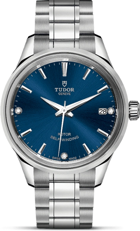 Tudor,Style 34mm,34mm,Stainless Steel,Blue,Automatic,Date,38hours,12300,12300-0012