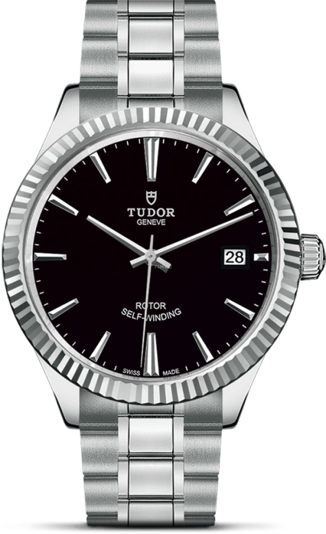 Tudor,Style 38mm,38mm,Stainless Steel,Black,Automatic,Date,38hours,12510,12510-0003