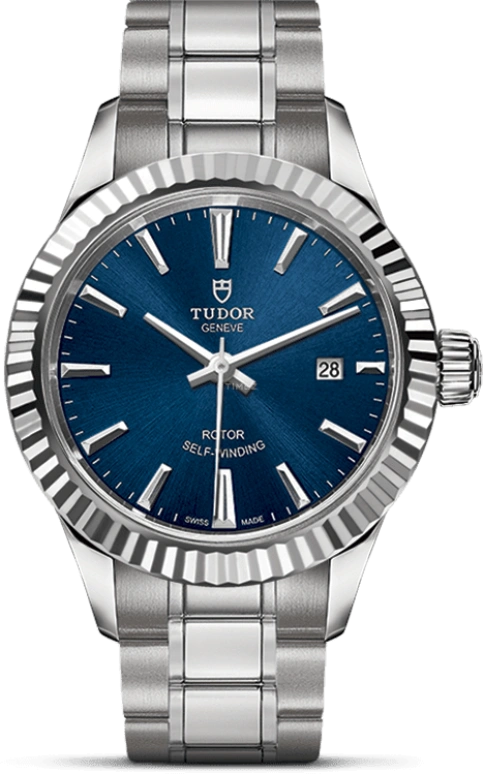 Tudor,Style 28mm,28mm,Stainless Steel,Blue,Automatic,Date,38hours,12110,12110-0013