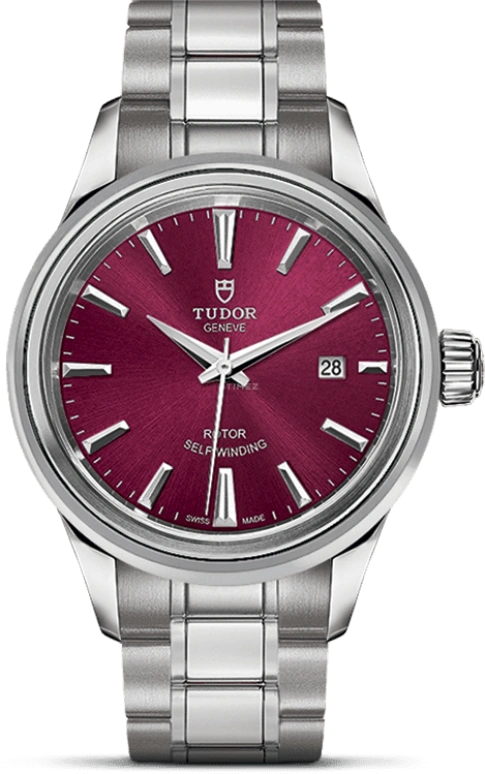 Tudor,Style 28mm,28mm,Stainless Steel,Purple,Automatic,Date,38hours,12100,12100-0011