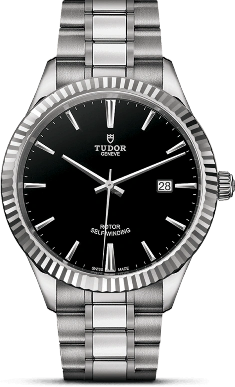 Tudor,Style 41mm,41mm,Stainless Steel,Black,Automatic,Date,38hours,12710,12710-0003