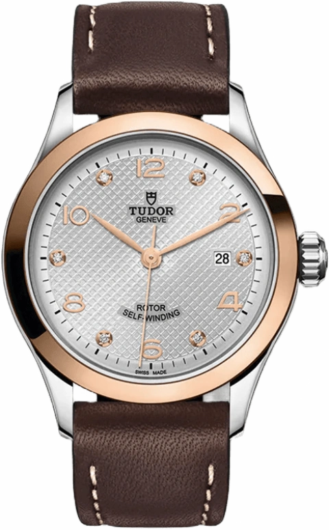 Tudor,1926 28mm,28mm,Rose Gold,Stainless Steel,Silver,Automatic,Day,38hours,91351,91351-0006