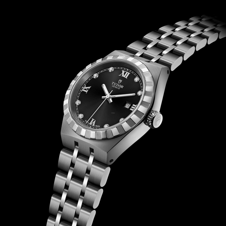 Tudor,Royal 28mm,28mm,Stainless Steel,Black,Automatic,Date,38hours,28300,28300-0004