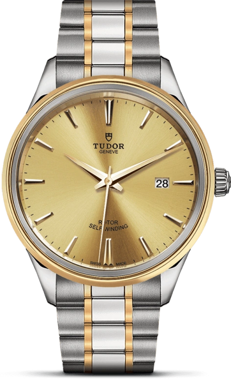 Tudor,Style 41mm,41mm,Yellow Gold,Stainless Steel,Champagne,Automatic,Date,38hours,12703,12703-0001