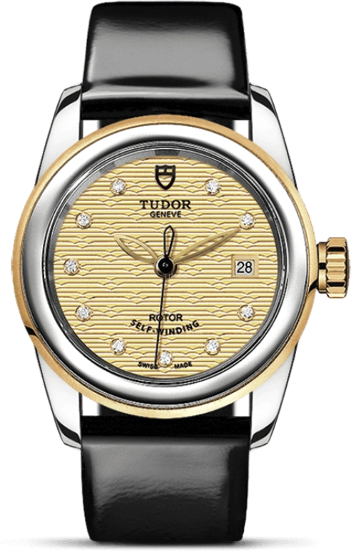 Tudor,Glamour 26mm,26mm,Yellow Gold,Stainless Steel,Champagne,Automatic,Date,38hours,51003,51003-0021