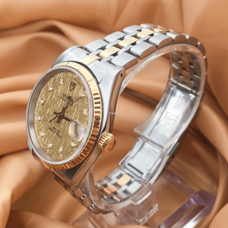 Tudor,Prince Princess 32mm,32mm,Stainless Steel,Gold,Automatic,Day,Sapphire,Crystal Glass,72033,72033-62453 10di