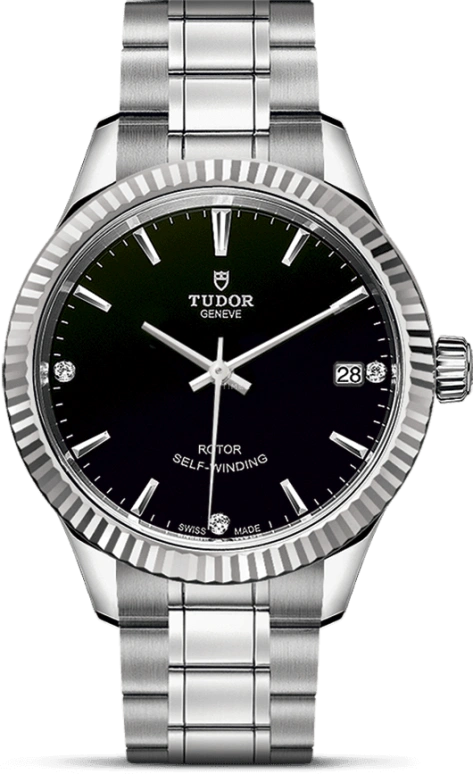 Tudor,Style 34mm,34mm,Stainless Steel,Black,Automatic,Date,38hours,12310,12310-0009