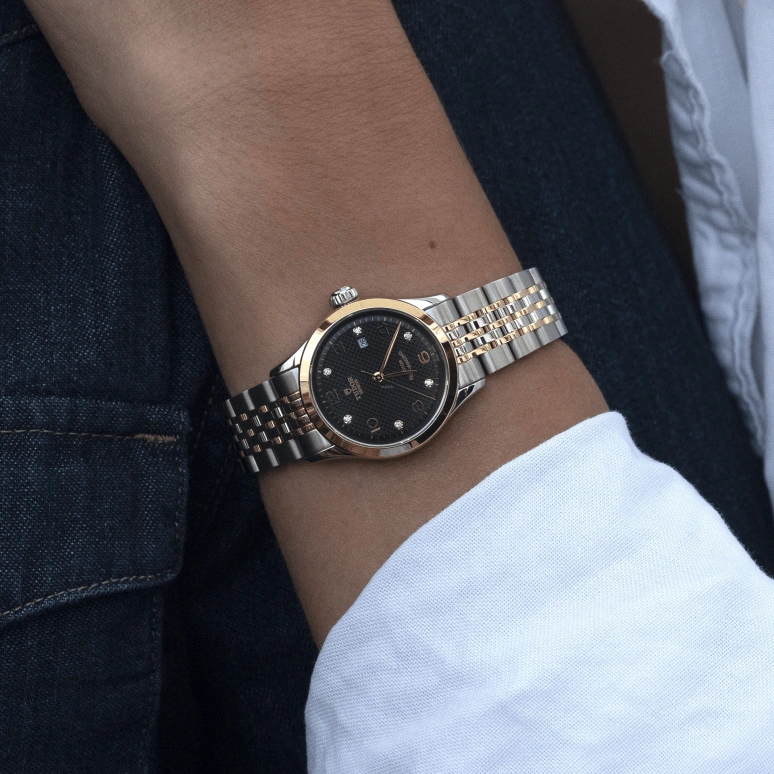 Tudor,1926 28mm,28mm,Rose Gold,Stainless Steel,Black,Automatic,Day,38hours,91351,91351-0004