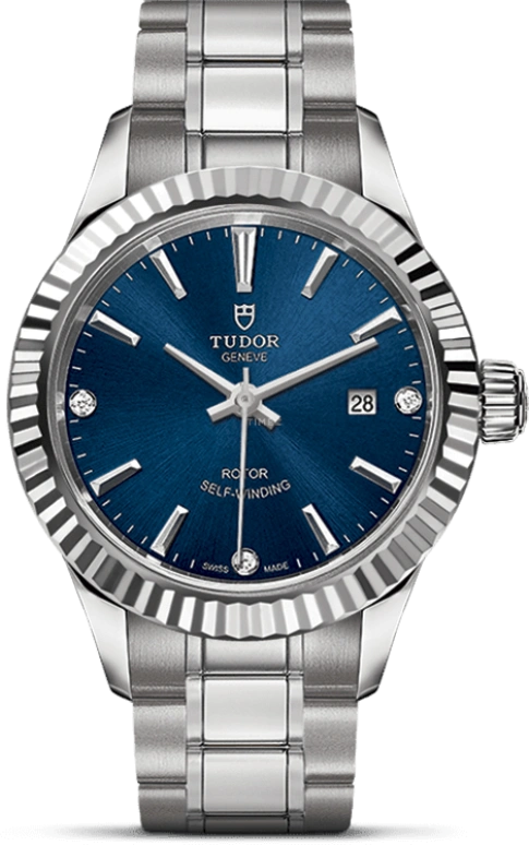 Tudor,Style 28mm,28mm,Stainless Steel,Blue,Automatic,Date,38hours,12110,12110-0017