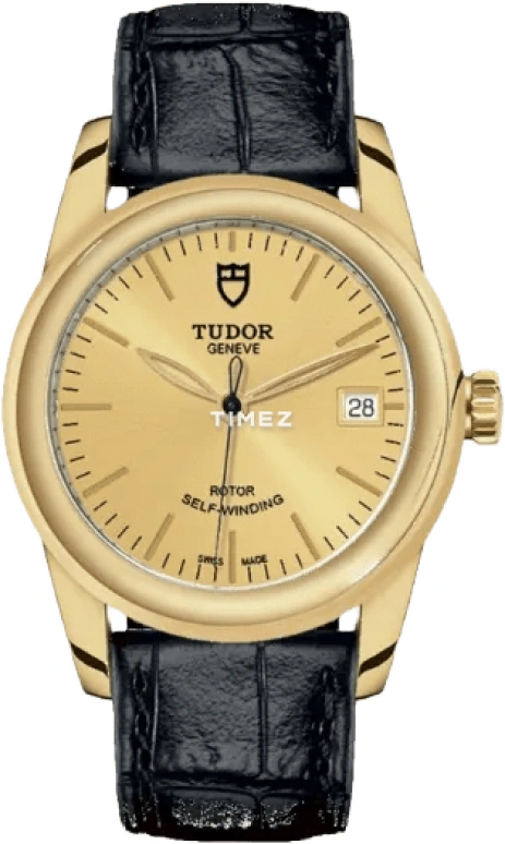 Tudor,Glamour 36mm,36mm,Yellow Gold,Champagne,Automatic,Day,38hours,55008,55008-0011