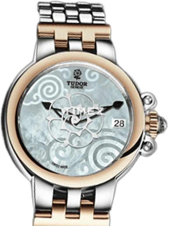 Tudor,Clair de Rose 34mm,34mm,Stainless Steel,White,Automatic,Day,Sapphire,35701,35701-65770-WHDSTL