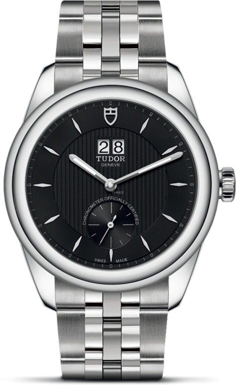 Tudor,Glamour 42mm,42mm,Stainless Steel,Black,Automatic,Big Date,70hours,57100,57100-0003