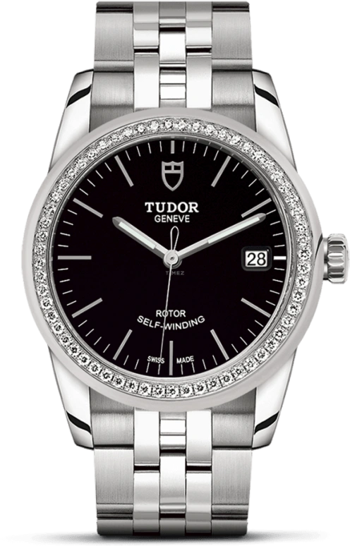 Tudor,Glamour 36mm,36mm,Stainless Steel,Black,Automatic,Date,38hours,55020,55020-0008