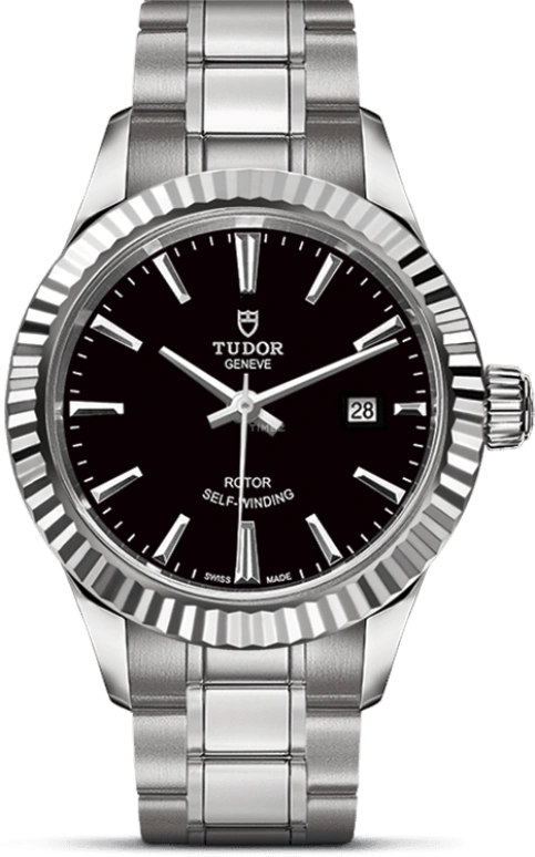Tudor,Style 28mm,28mm,Stainless Steel,Black,Automatic,Date,38hours,12110,12110-0003