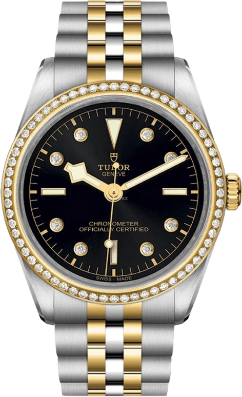 Tudor,Black Bay 31-36-39-41 36mm,36mm,Yellow Gold,Stainless Steel,Black,Automatic,70hours,In-house Caliber,79653,79653-0005