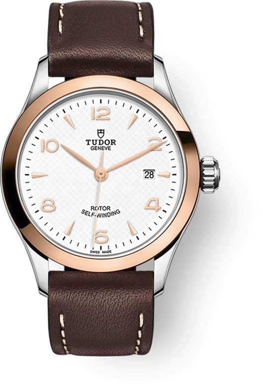 Tudor,1926 28mm,28mm,Rose Gold,Stainless Steel,White,Automatic,Day,38hours,91351,91351-0010