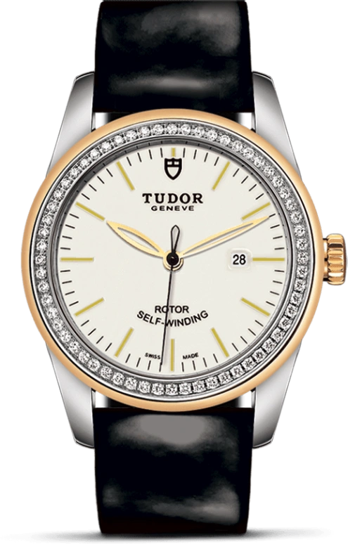 Tudor,Glamour 31mm,31mm,Yellow Gold,Stainless Steel,White,Automatic,Date,38hours,53023,53023-0071