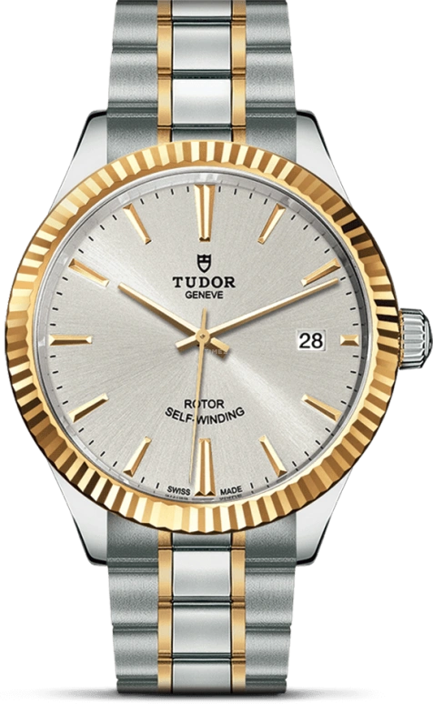 Tudor,Style 38mm,38mm,Yellow Gold,Stainless Steel,Silver,Automatic,Date,38hours,12513,12513-0003