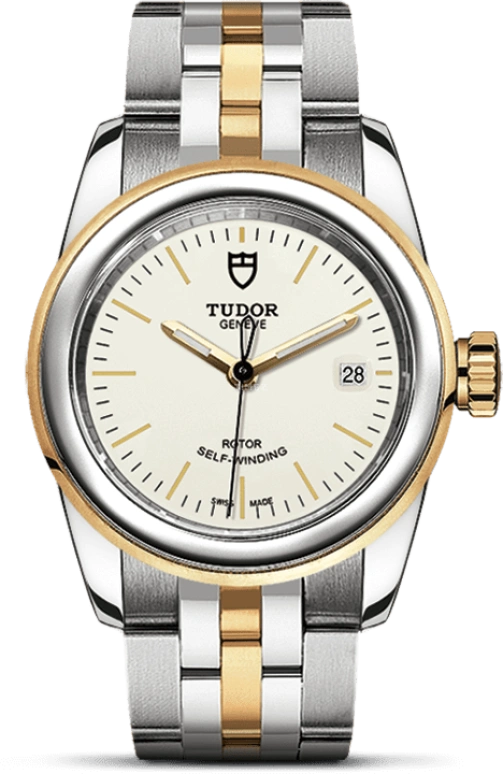 Tudor,Glamour 26mm,26mm,Yellow Gold,Stainless Steel,White,Automatic,Date,38hours,51003,51003-0025