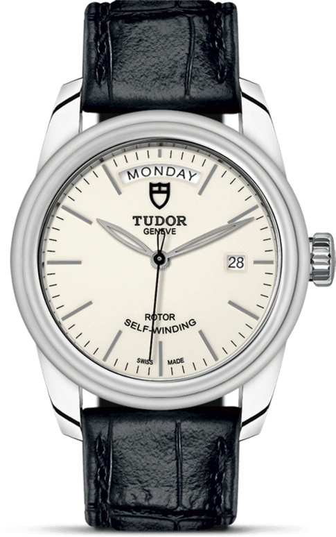 Tudor,Glamour 39mm,39mm,Stainless Steel,White,Automatic,Date,Day,56000,56000-0176