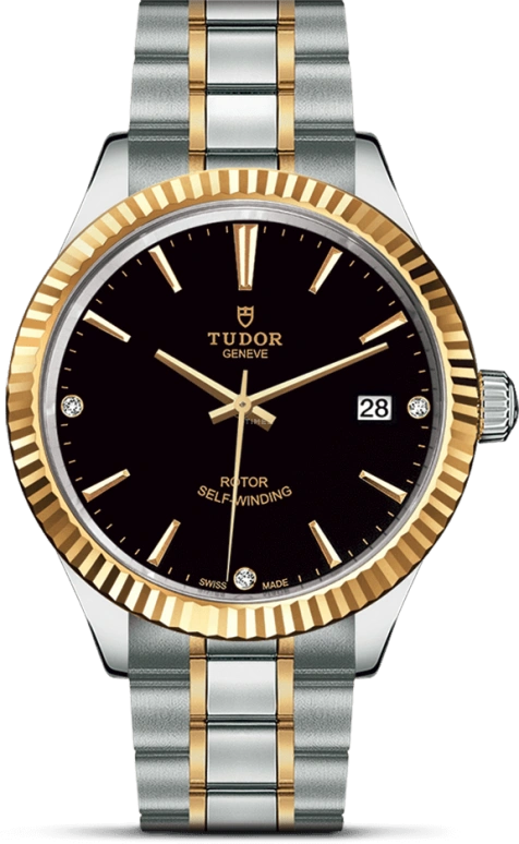 Tudor,Style 38mm,38mm,Yellow Gold,Stainless Steel,Black,Automatic,Date,38hours,12513,12513-0011