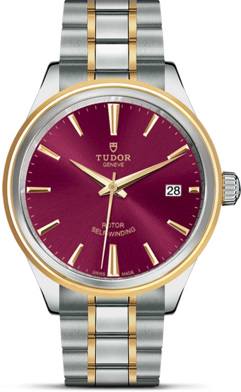 Tudor,Style 38mm,38mm,Yellow Gold,Stainless Steel,Purple,Automatic,Date,38hours,12503,12503-0013