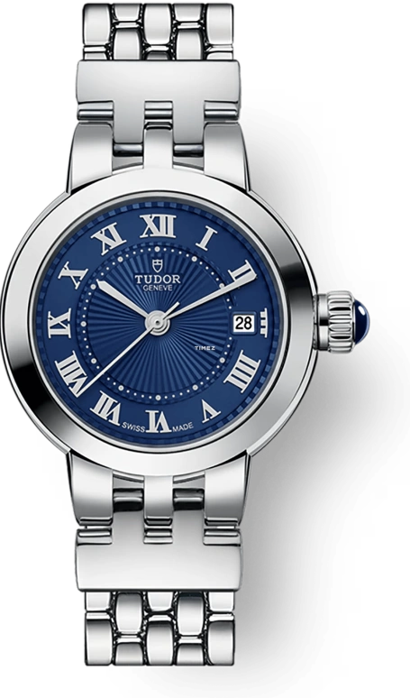 Tudor,Clair de Rose 26mm,26mm,Stainless Steel,Blue,Automatic,Day,38hours,35200,35200-0009