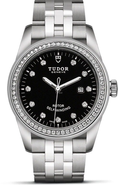 Tudor,Glamour 31mm,31mm,Stainless Steel,Black,Automatic,Date,38hours,53020,53020-0007