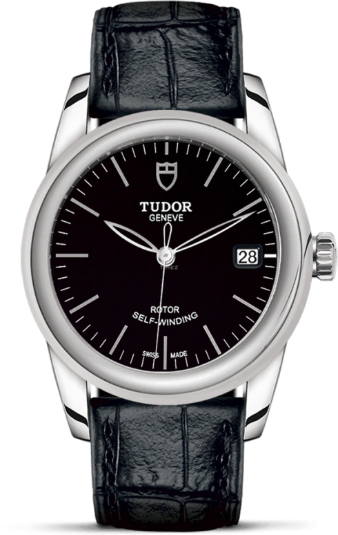 Tudor,Glamour 36mm,36mm,Stainless Steel,Black,Automatic,Date,38hours,55000,55000-0068